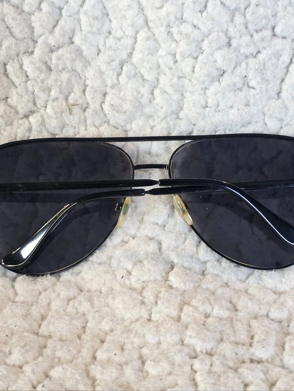 Quay Australia Black Aviator Sunglasses with Smoke Lenses